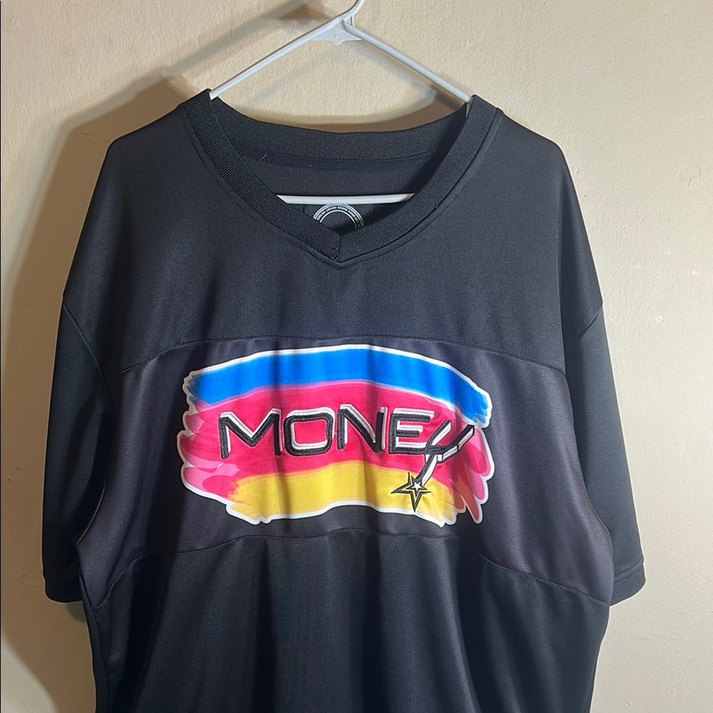 Money Mens 43 Maxi Milian Graphic T-Shirt Black V Neck Easy To West Tee 3XL